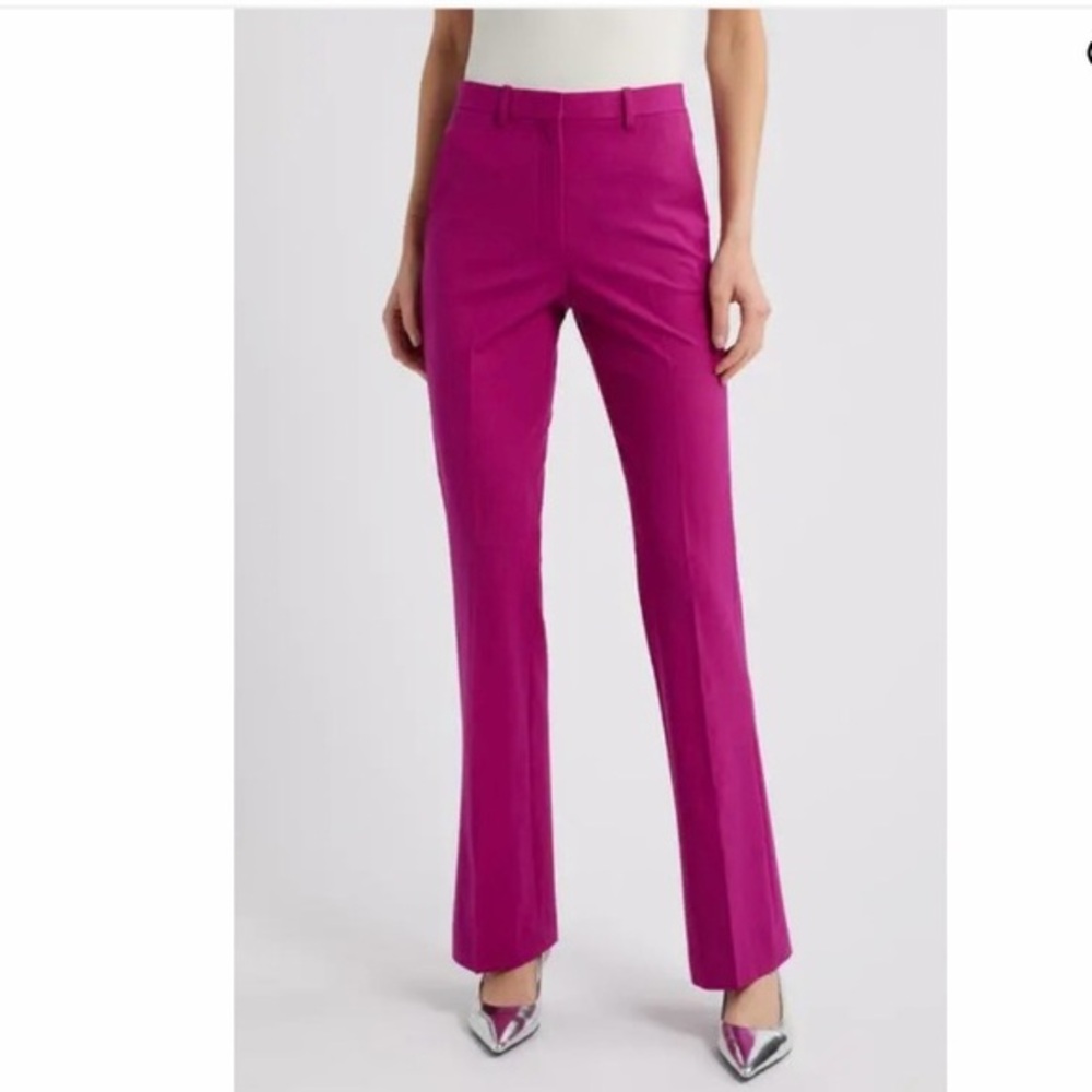 Theory Fuchsia Straight-Leg Pants